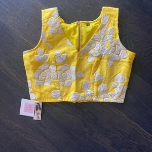 The Saree Room Yellow Bella Blouse Size S